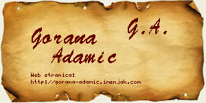 Gorana Adamić vizit kartica